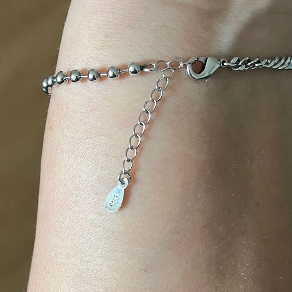 The Delicate Drop Chain and Link Bracelet in 925. - Picture 9 of 9